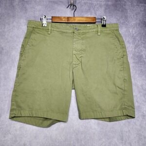 AG Wanderer Slim Fit Shorts Olive Green Mens Size 34 Flat Front Chino Style